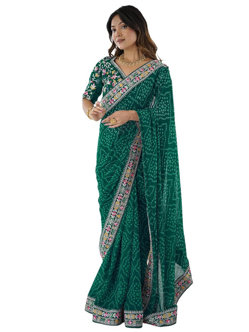 Vasthrlay Georgette Embroidery Mustard Mustard Yellow Saree