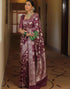 Vasthrlay Womens Banarasi Unstitched Olive Green Saree