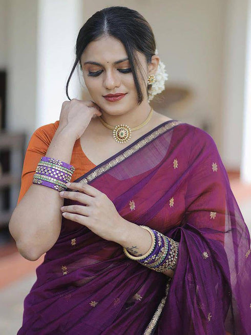 Vasthrlay Banarasi Unstitched Saree