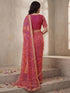 Vasthrlay Georgette Embroidery Unstitched Orange Saree