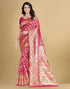 Vasthrlay Banarasi Jacquard Unstitched Yellow Saree