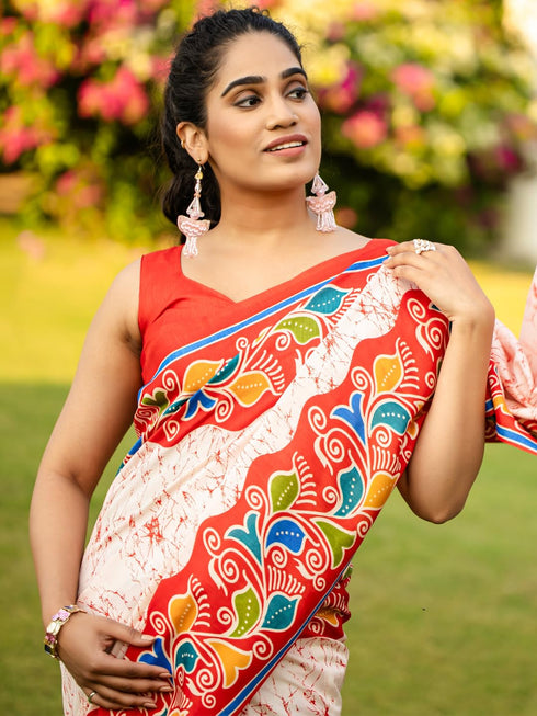 Vasthrlay Madhubani Printed Unstitched Hs Ethnic Wear