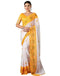 Vasthrlay Georgette Bandhani Unstitched White Saree