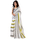 Vasthrlay Womens Printed Unstitched White Saree