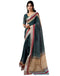 Vasthrlay Womens Printed Unstitched Dark Green Saree