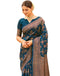 Vasthrlay Womens Weaving Unstitched Dark Green Saree