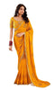 Vasthrlay Georgette Embroidery Unstitched Dark Green Saree