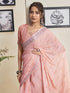 Vasthrlay Womens Printed Peach Saree With Unstitched Blouse Piece