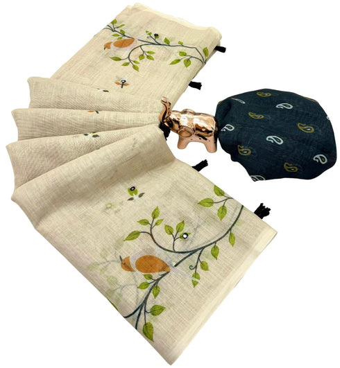 Vasthrlay Tussar Handloom Printed