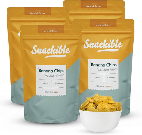 Snackible Vacuum Fried Banana Chips Salted
