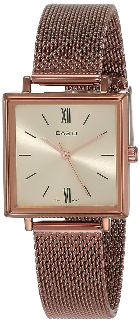 Casio Analog Rose Gold Dial Womens Watch LTP-E155MR-9BDF (A1548)