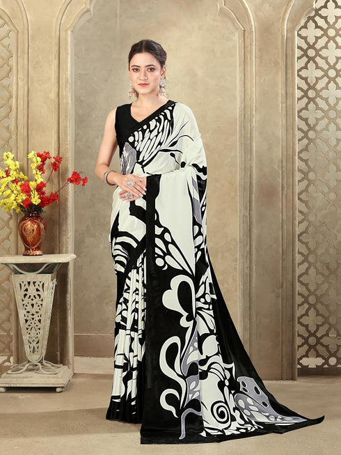 Vasthrlay Womens Printed Unstitched Mauve Saree