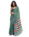 Vasthrlay Womens Printed Unstitched Green Saree