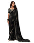 Vasthrlay Georgette Embroidery Black Saree With Unstitched Blouse Piece