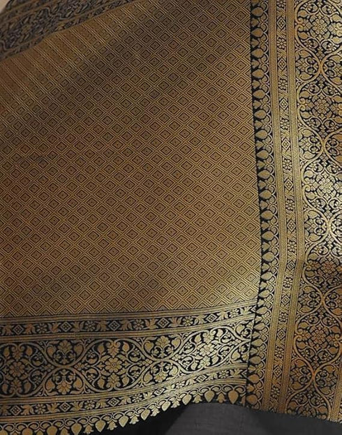 Vasthrlay Kanjivaram Banarasi Wedding Orange Saree