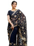 Vasthrlay Georgette Embroidery Unstitched Dark Green Saree