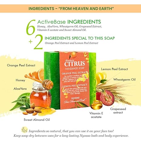 NYASSA Luxurious Mandarin Citus Handmade Natural Bathing Soap