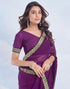 Vasthrlay Georgette Boarder Unstitched Red Saree