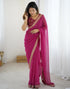 Vasthrlay Embroidery Georgette Unstitched Sky Blue Saree