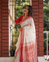 Vasthrlay White Unstitched Saree