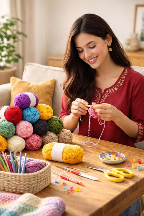 ErgonomicCrochetHooksSet, KnittingSuppliesandAccessoriesComplete Crochet Kit Set