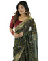 Vasthrlay Georgette Embroidery Red2 Saree With Unstitched Blouse Piece