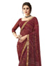 Vasthrlay Bandhani Printed Chiffon Maroon Saree