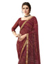Vasthrlay Bandhani Printed Chiffon Maroon | Multi Saree With Unstitched Blouse Piece