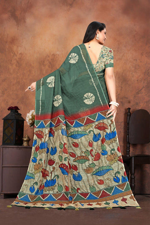 Vasthrlay Cotton Kalamkari Border Matching