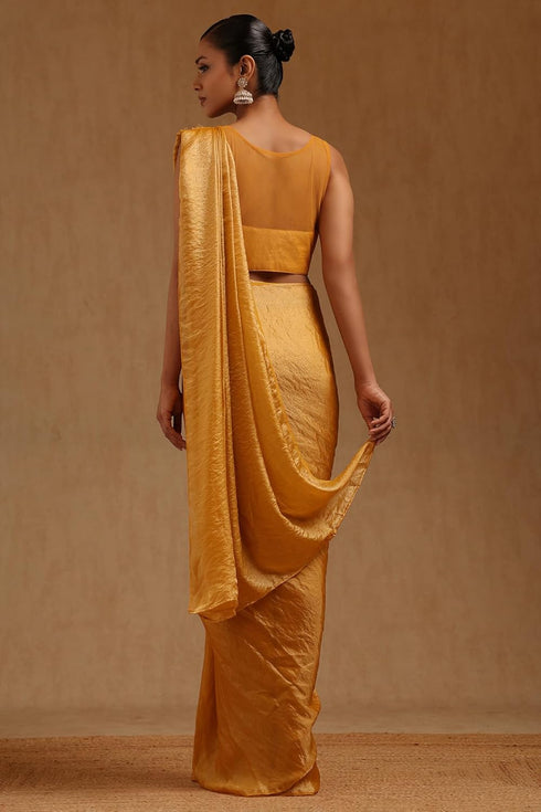 Vasthrlay Mustard Organza Solid