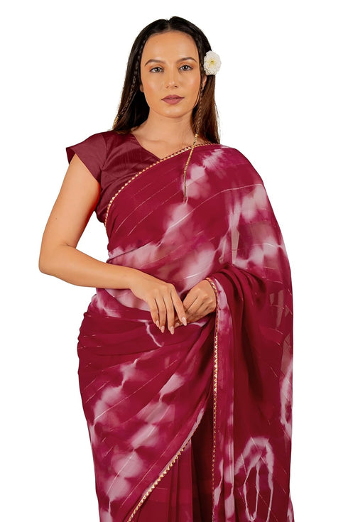 Vasthrlay Fashion Chiffon Shibori Printed Ethnic Wear