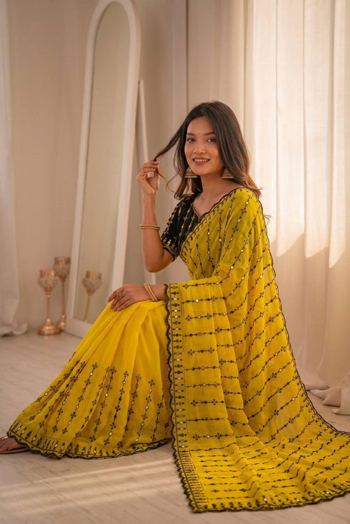 Vasthrlay Embroidery Unstitched Saree