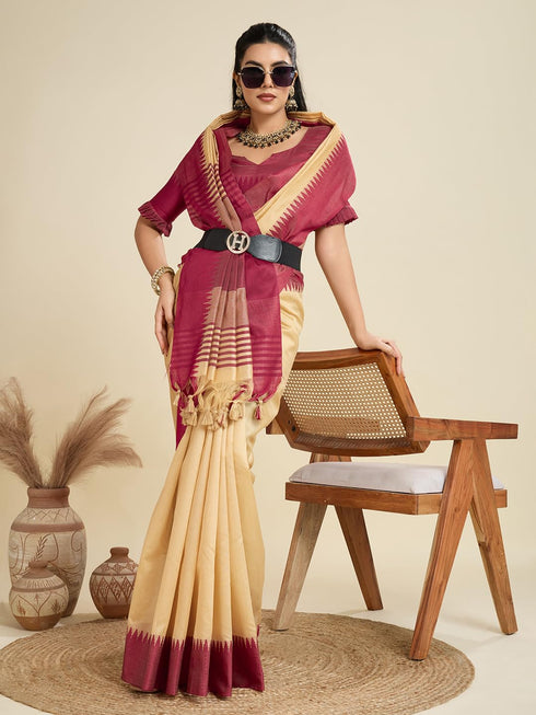 Vasthrlay Traditional Contrast Weaving