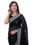 Vasthrlay Embroidery Scalloped Unstitched Maroon Saree
