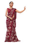 Vasthrlay Georgette Printed Unstitched Maroon Saree