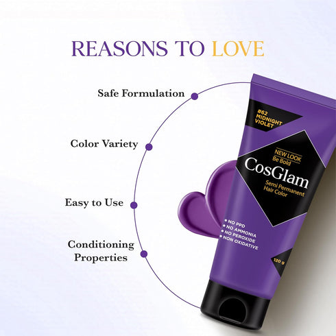 Cosglam Semi Permanent Hair Color #62 Midnight Violet