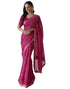 Vasthrlay Georgette Bandhani Unstitched Purple Saree