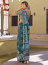 Vasthrlay Georgette Printed Navy Navy Blue Saree