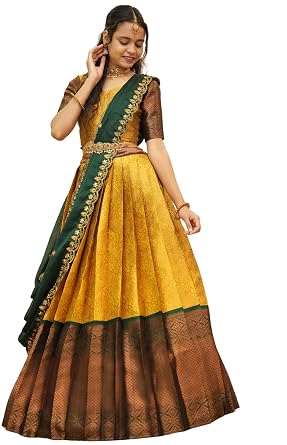 Vasthrlay South Indian Half And Half Saree For Women