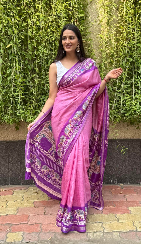 Vasthrlay Kalamkari Elephant Contrast