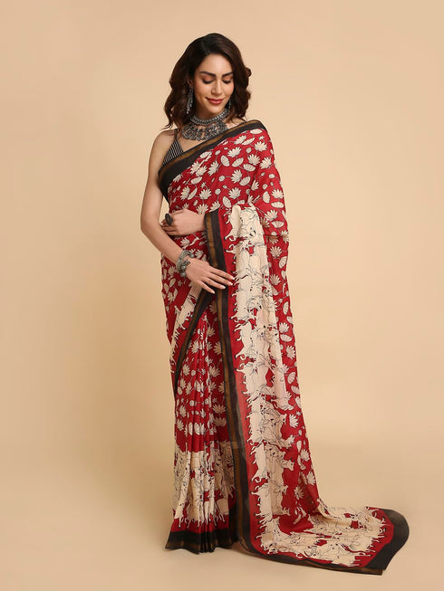 Vasthrlay Lightweight Breathable Traditional Printed Saree