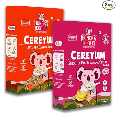 HUNGRY KOALA Cereal Made With Natural Ingridients Oats Carrot Ragi & Banana