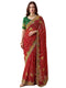 Vasthrlay Georgette Embroidery Unstitched Red Saree