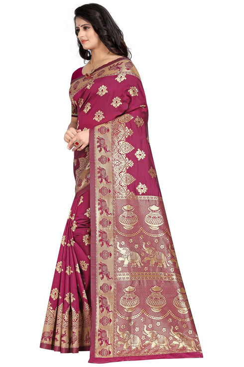 Vasthrlay Kanjivaram Banarasi Collections Pari9016 Saree With Blouse Piece
