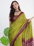 Vasthrlay Womens Printed Unstitched Green Saree