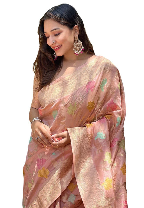 Vasthrlay Organza Handloom Blouse Ethnic Wear