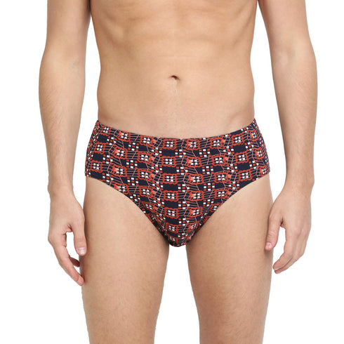 Dixcy Scott Men's Cotton Printed Regulart Fit Solid Brief
