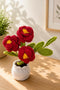 Handmade Crochet Rose Flower with Pot