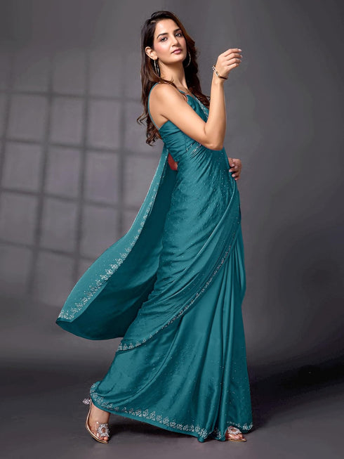 Vasthrlay Georgette Unstitch Morpeach Ethnic Wear