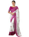Vasthrlay Georgette Bandhani Unstitched White Saree